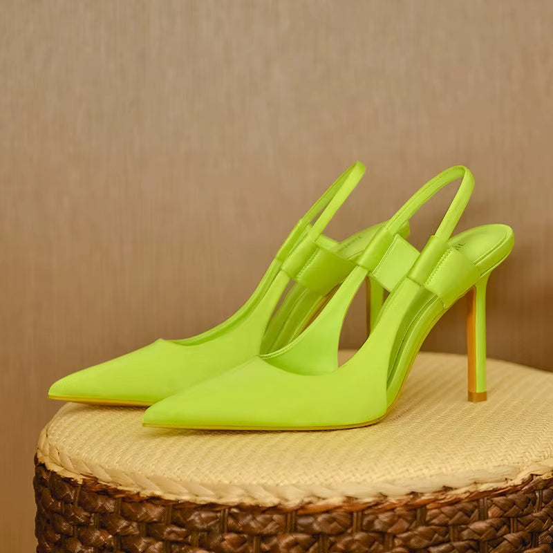 Zapatos de tacón para mujer punta afilada estilo slingback - Renata
