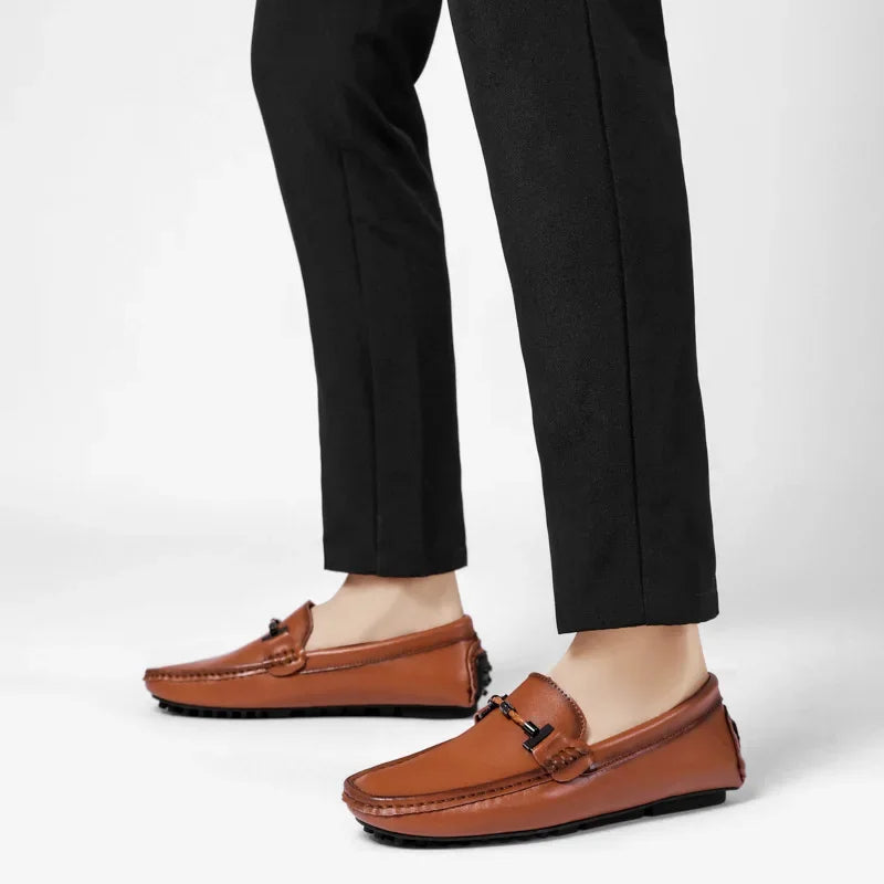 Mocasines hombre cuero transpirable estilo deportivo negro - Veron
