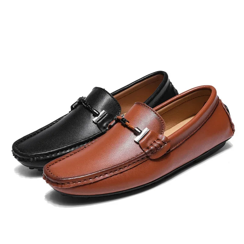 Mocasines hombre cuero transpirable estilo deportivo negro - Veron