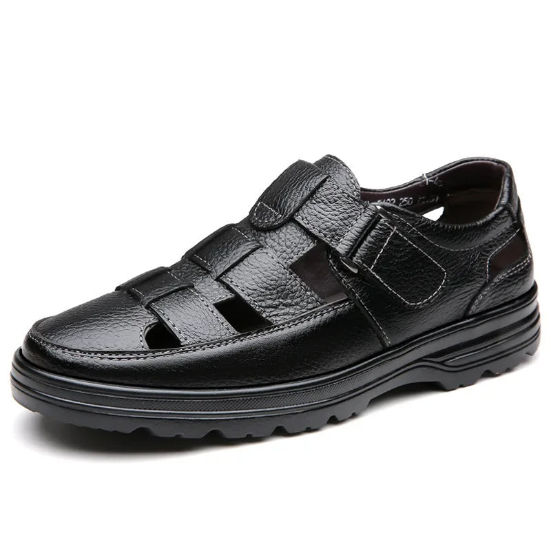 Zapatos calados hombre cuero transpirable negro clásico - Velmar