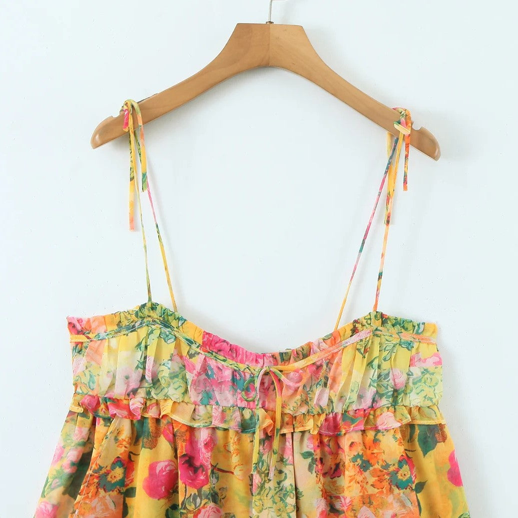 Felicity - Vestido camisola fluido con estampado floral acuarela
