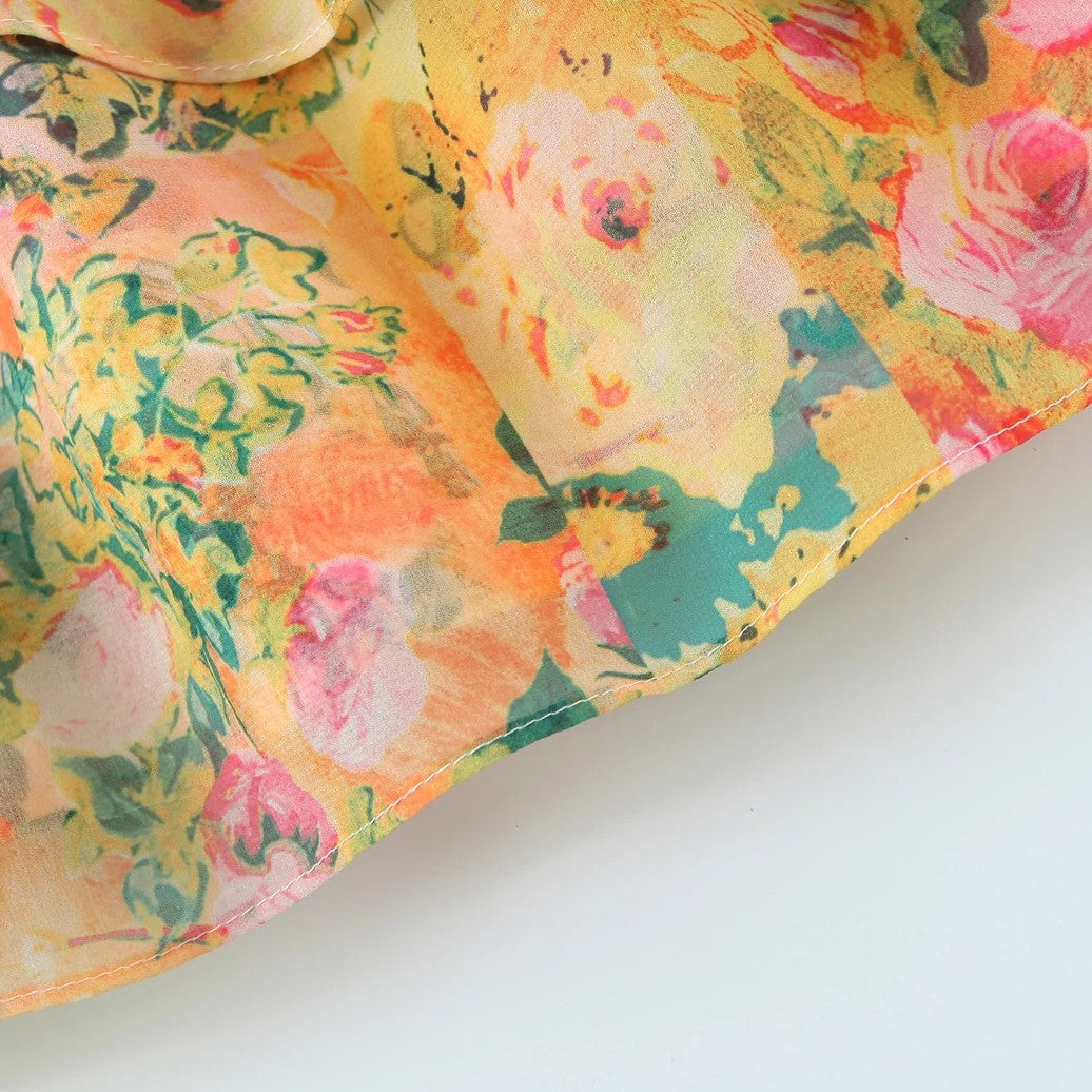 Felicity - Vestido camisola fluido con estampado floral acuarela