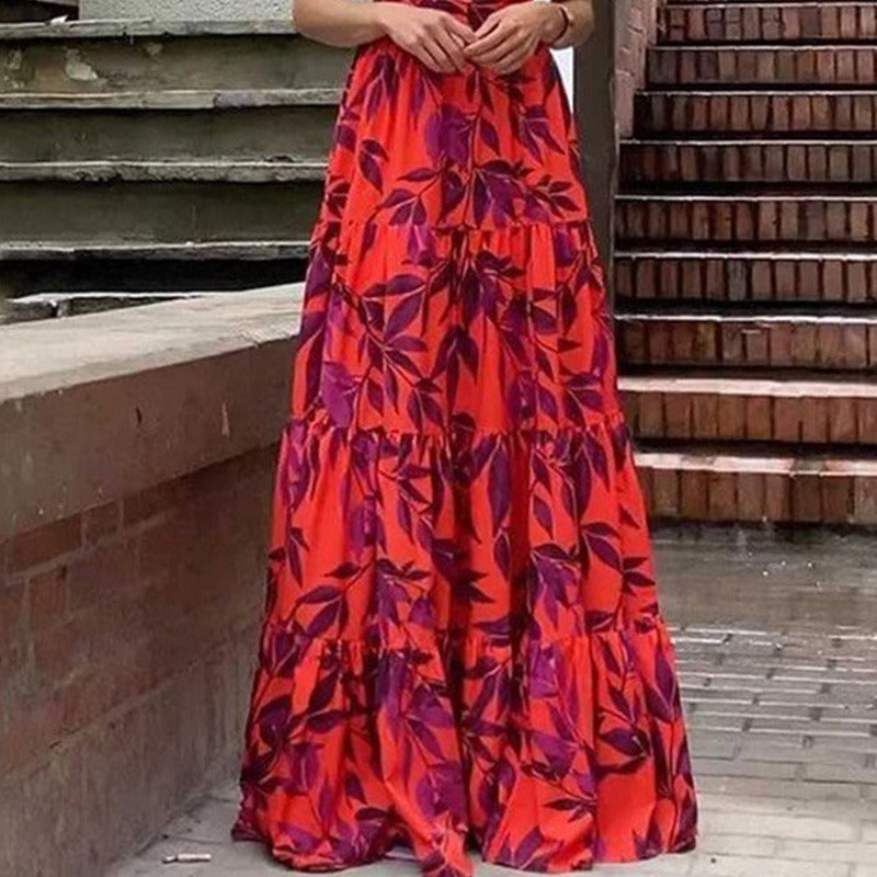 Vestido largo mujer con estampado floral y espalda abierta - Mariluz
