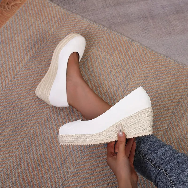 Zapatos de plataforma para mujer suela trenzada estilo alpargata - Élodie