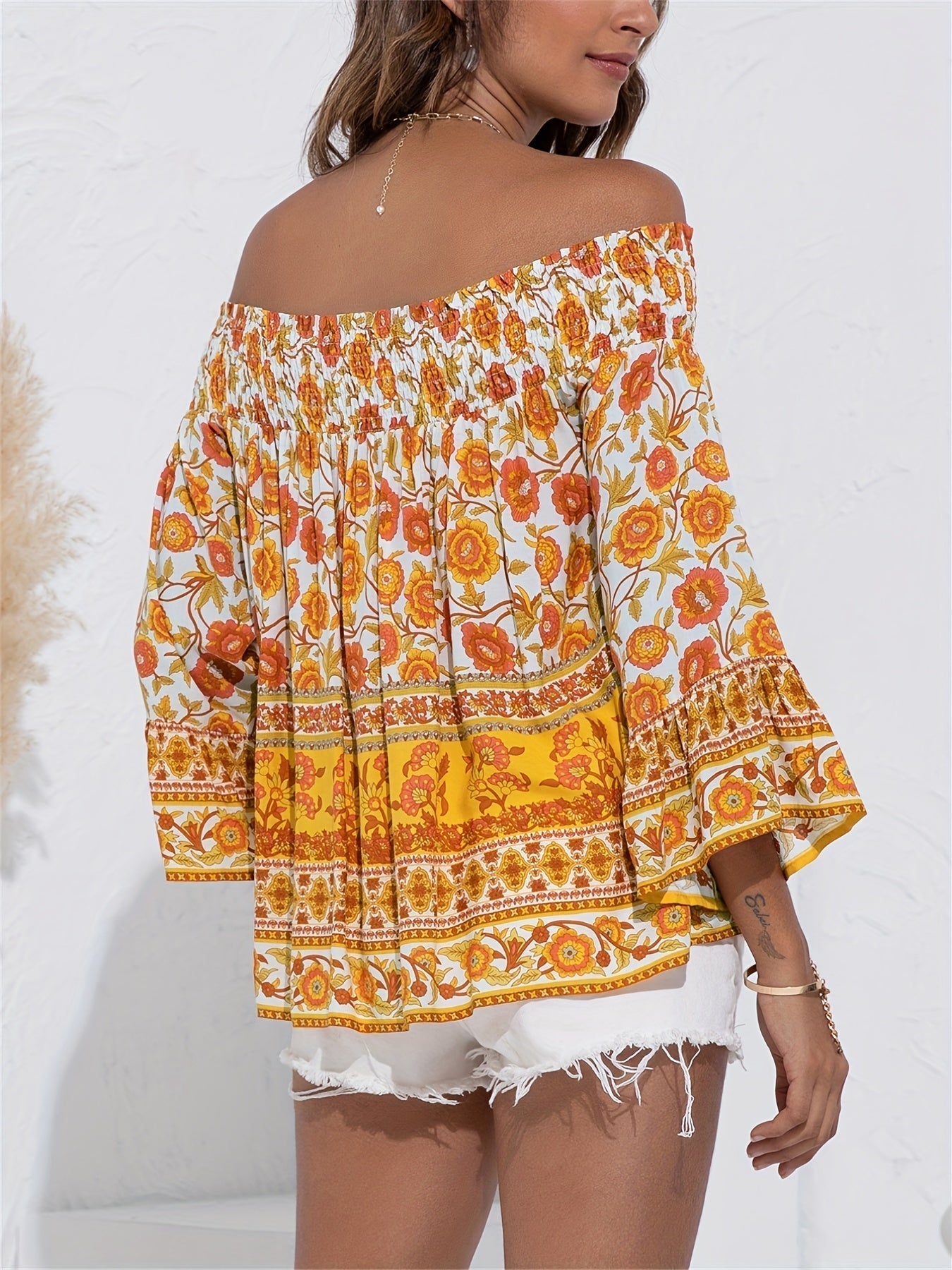 Alina - Blusa con hombros descubiertos y estampado floral para Mujer