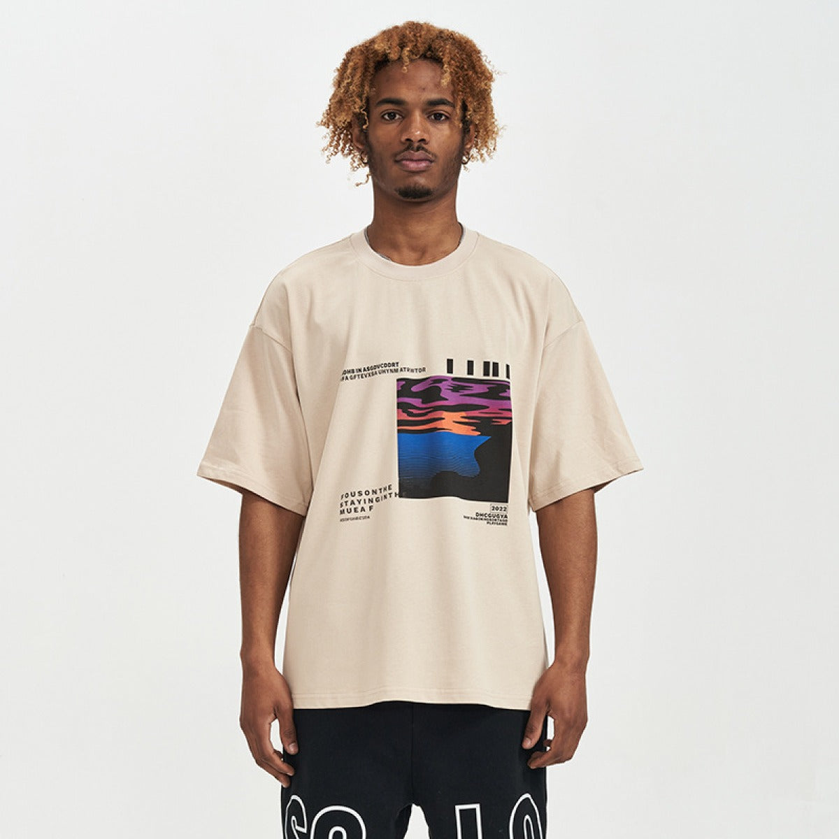Camiseta oversize hombre algodón estampado gráfico - Joel