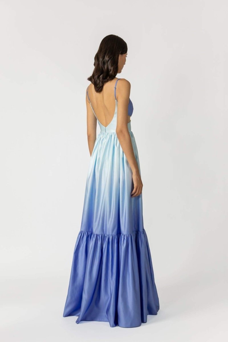 Ethel - Vestido Largo de Gradiente con Recortes