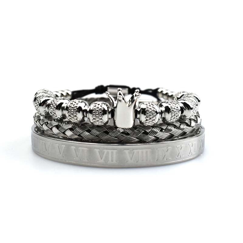 Pulsera hombre diseño corona imperial estilo romano - Magnus