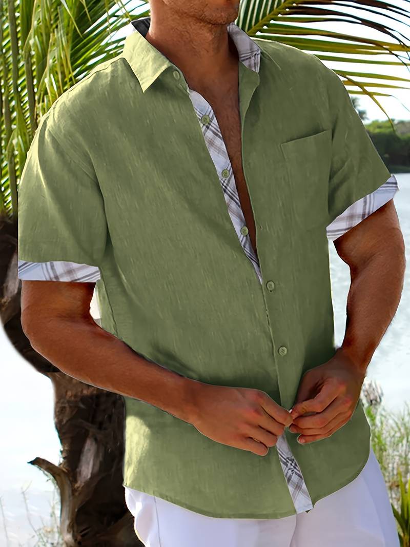 Michael - Elegante camisa tradicional con estampado gráfico a cuadros