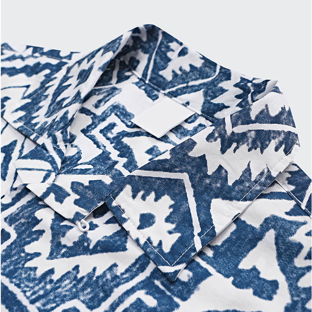 Camisa holgada de manga corta para hombre con estampado