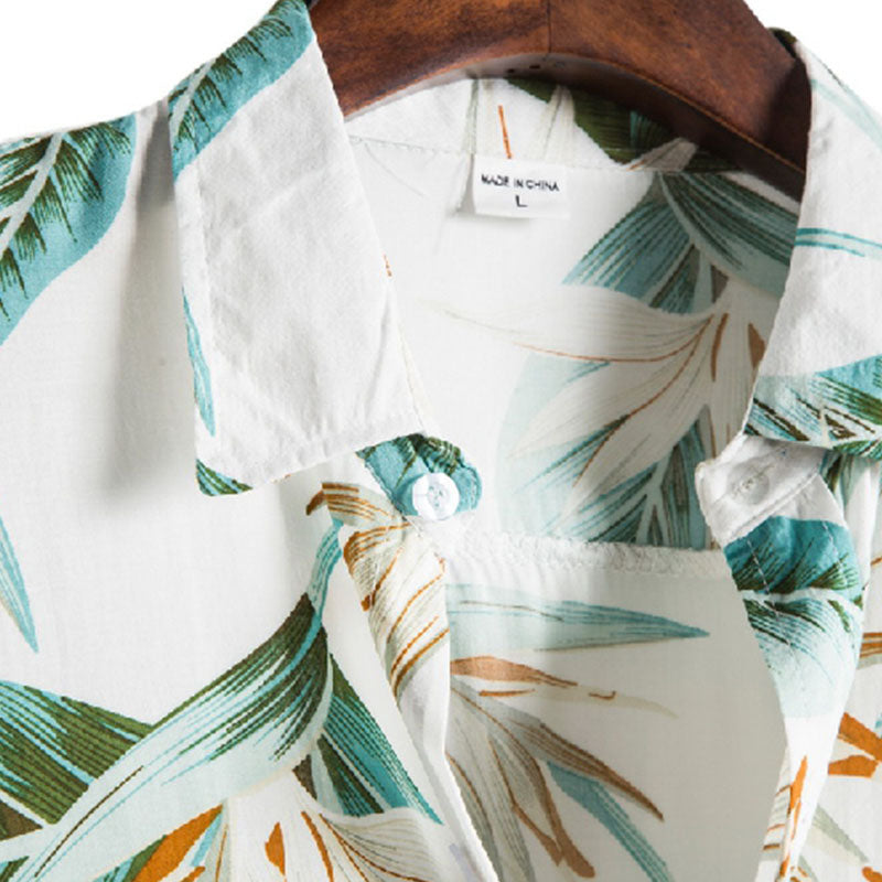 Camisa casual de vacaciones con estampado para hombre