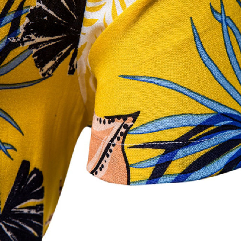 Camisa de vacaciones para hombre en algodón y lino
