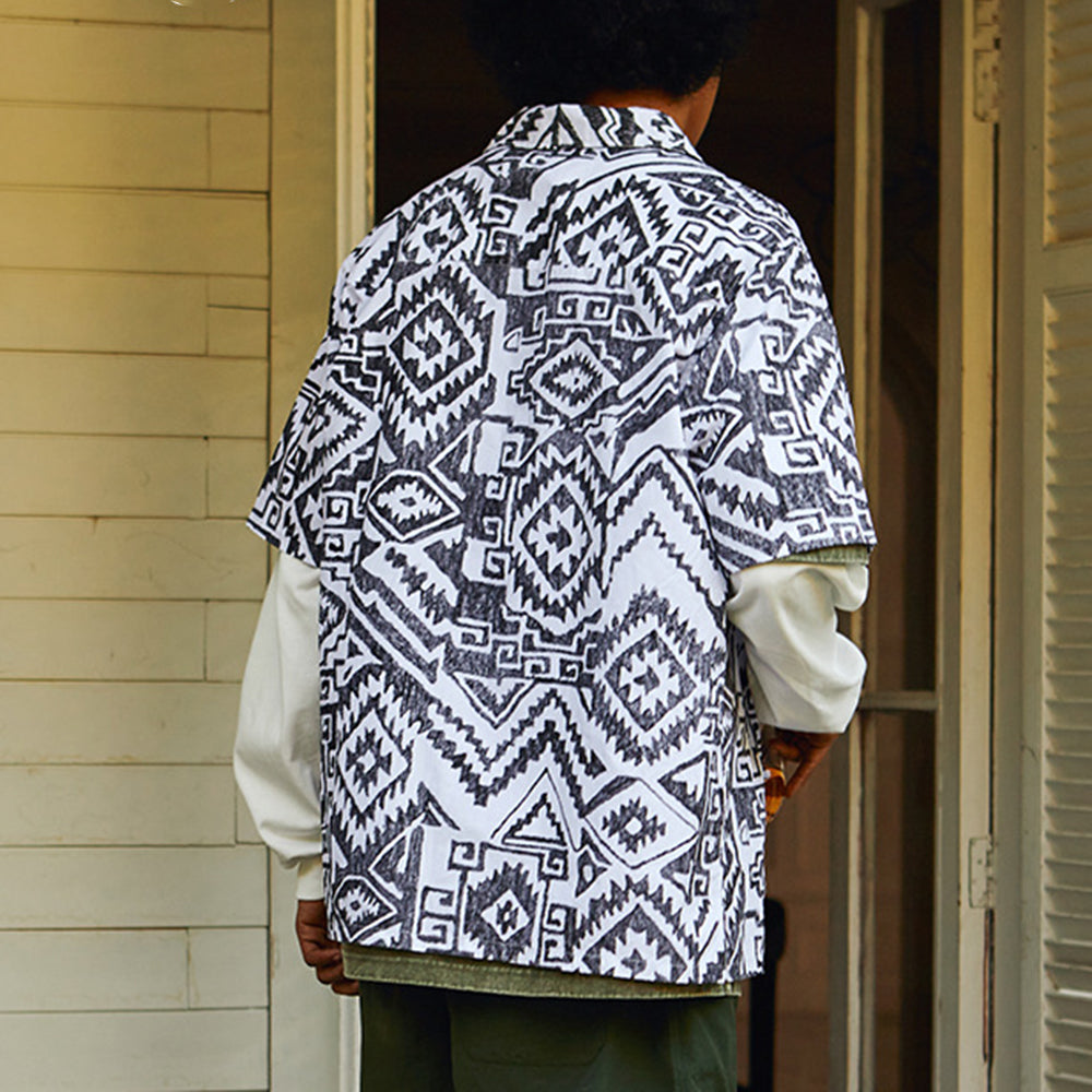 Camisa holgada de manga corta para hombre con estampado