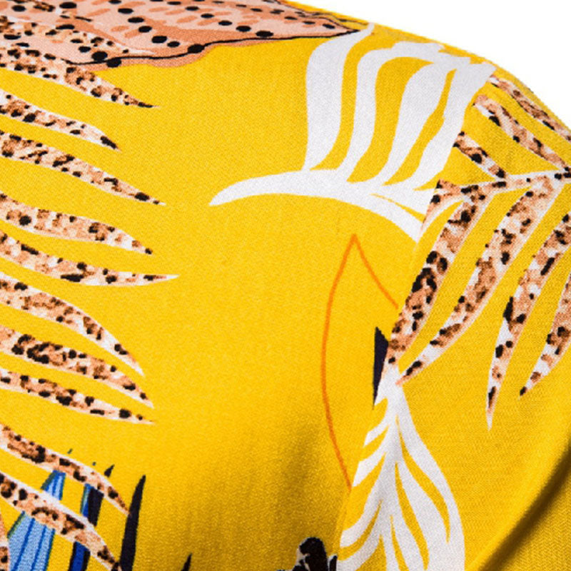 Camisa de vacaciones para hombre en algodón y lino