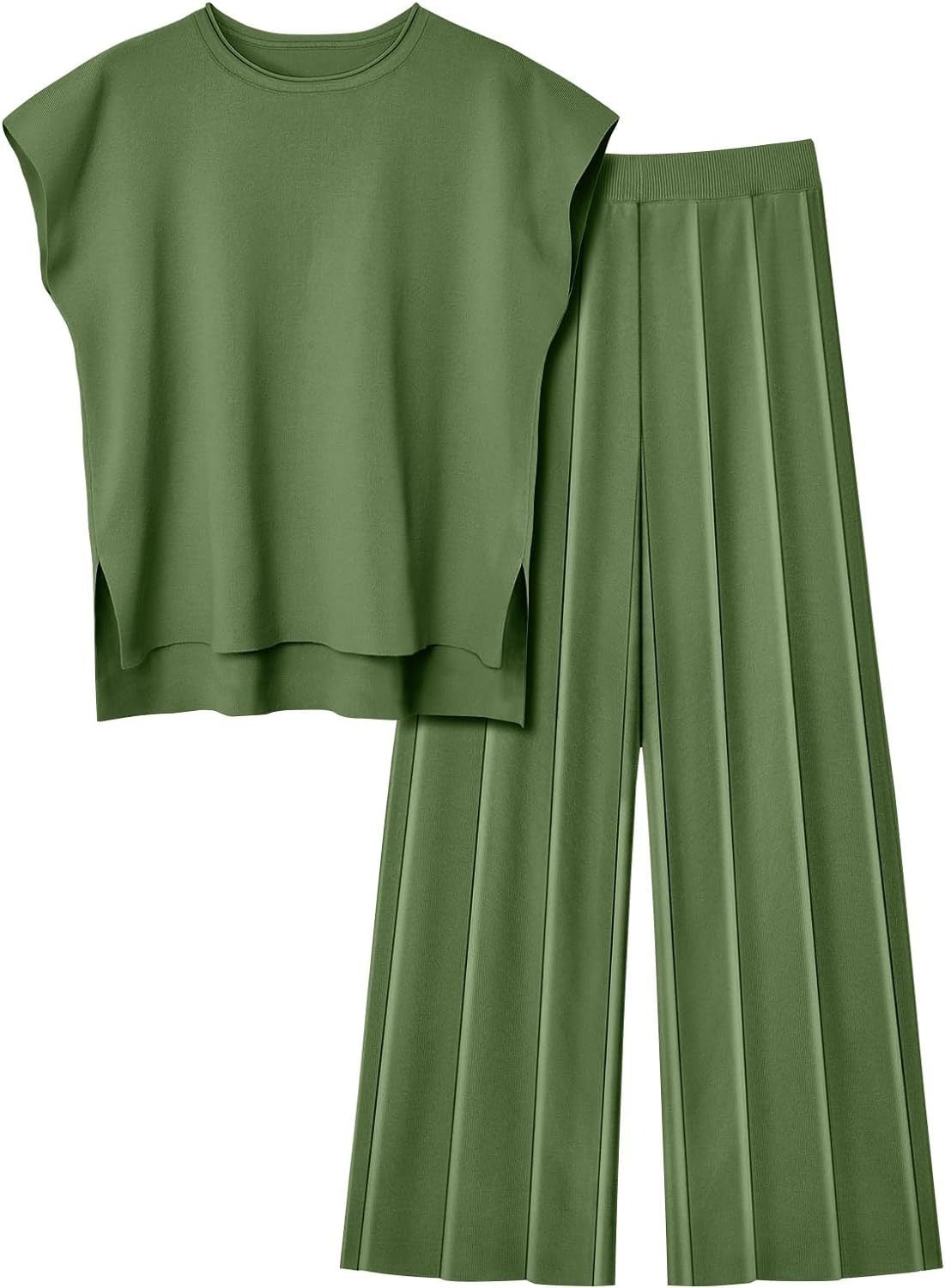 Conjunto fluido de top sin mangas y pantalón plisado - Oriane