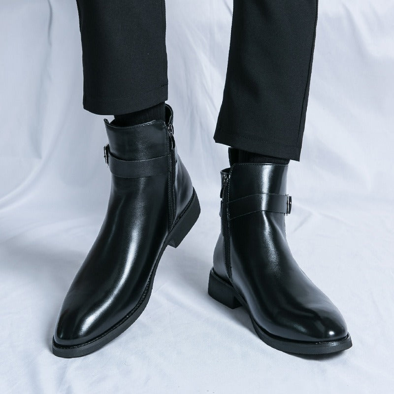 Botines hombre piel sintética hebilla lateral - Sergio
