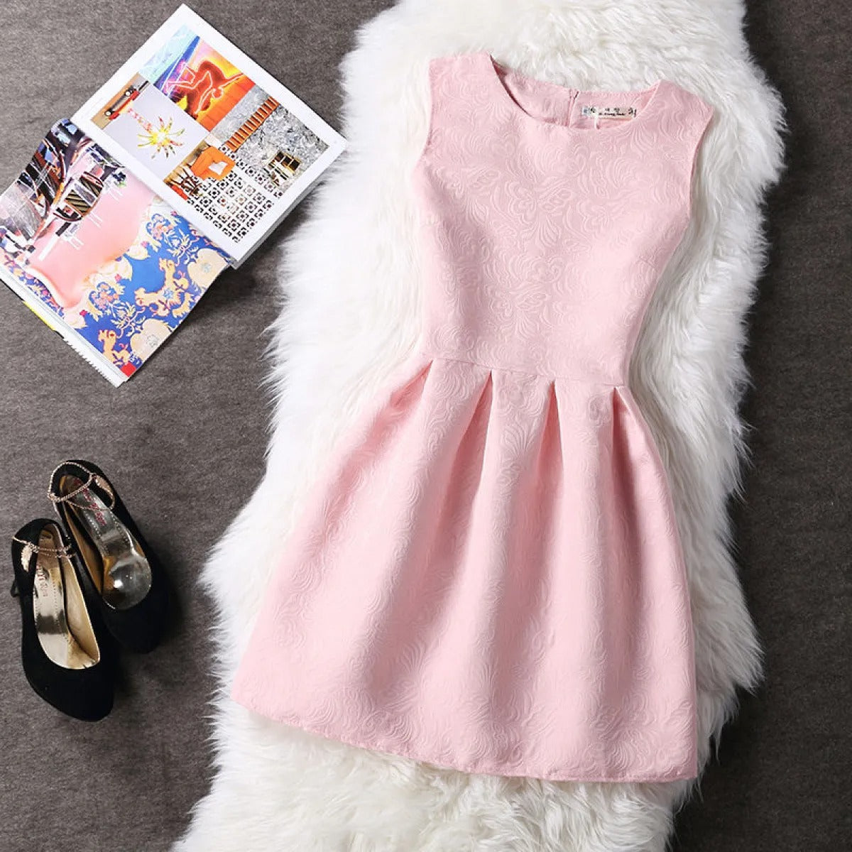 Vestido de fiesta sin mangas con vuelo - Celinne