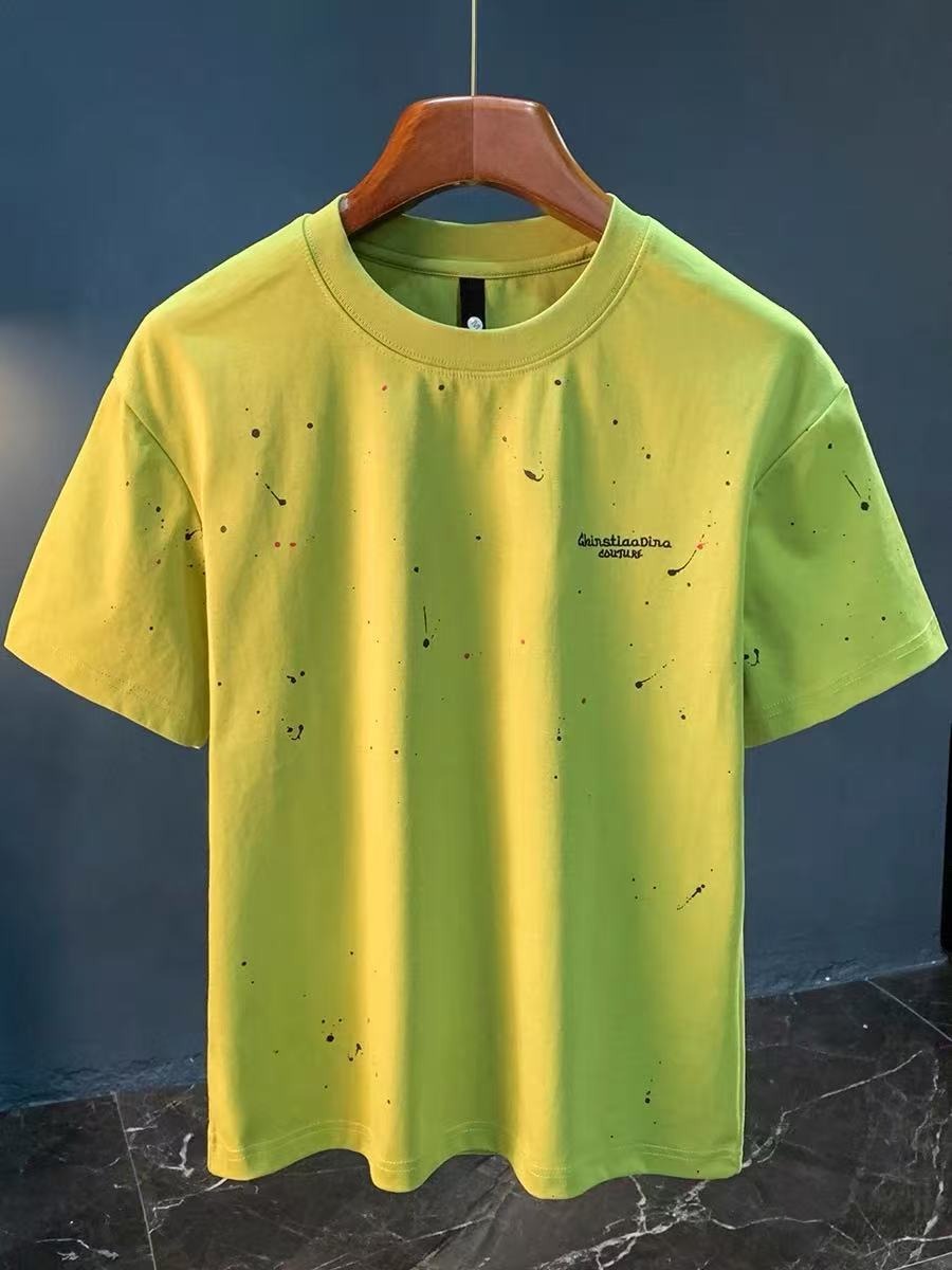 Camiseta hombre algodón estampado salpicado estilo urbano - Dalvio
