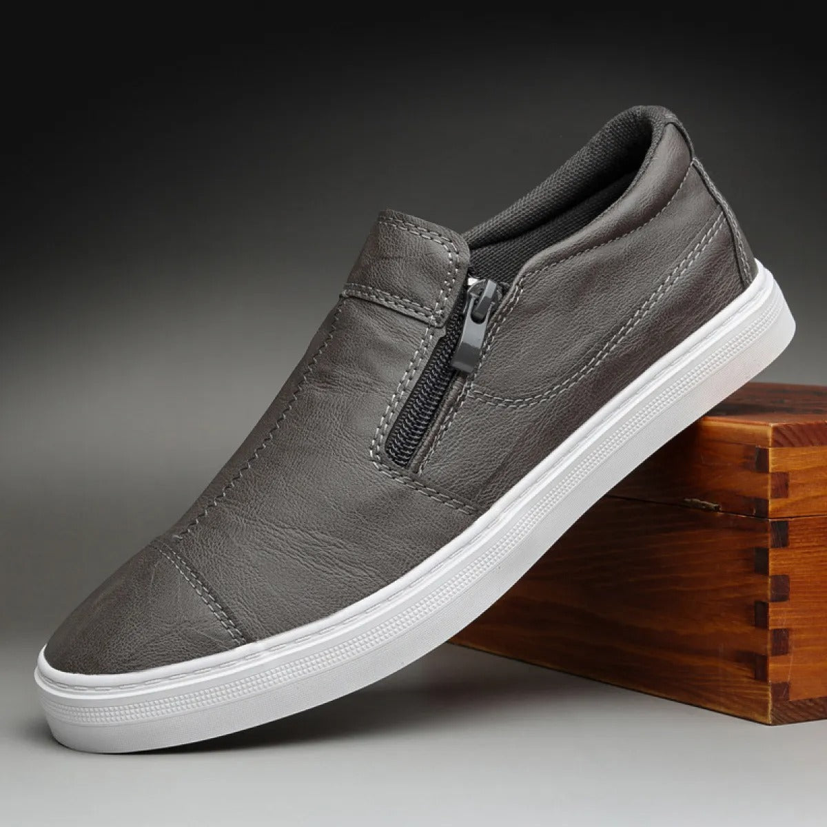 Zapatillas casuales para hombre de piel sintética cierre lateral - Bram