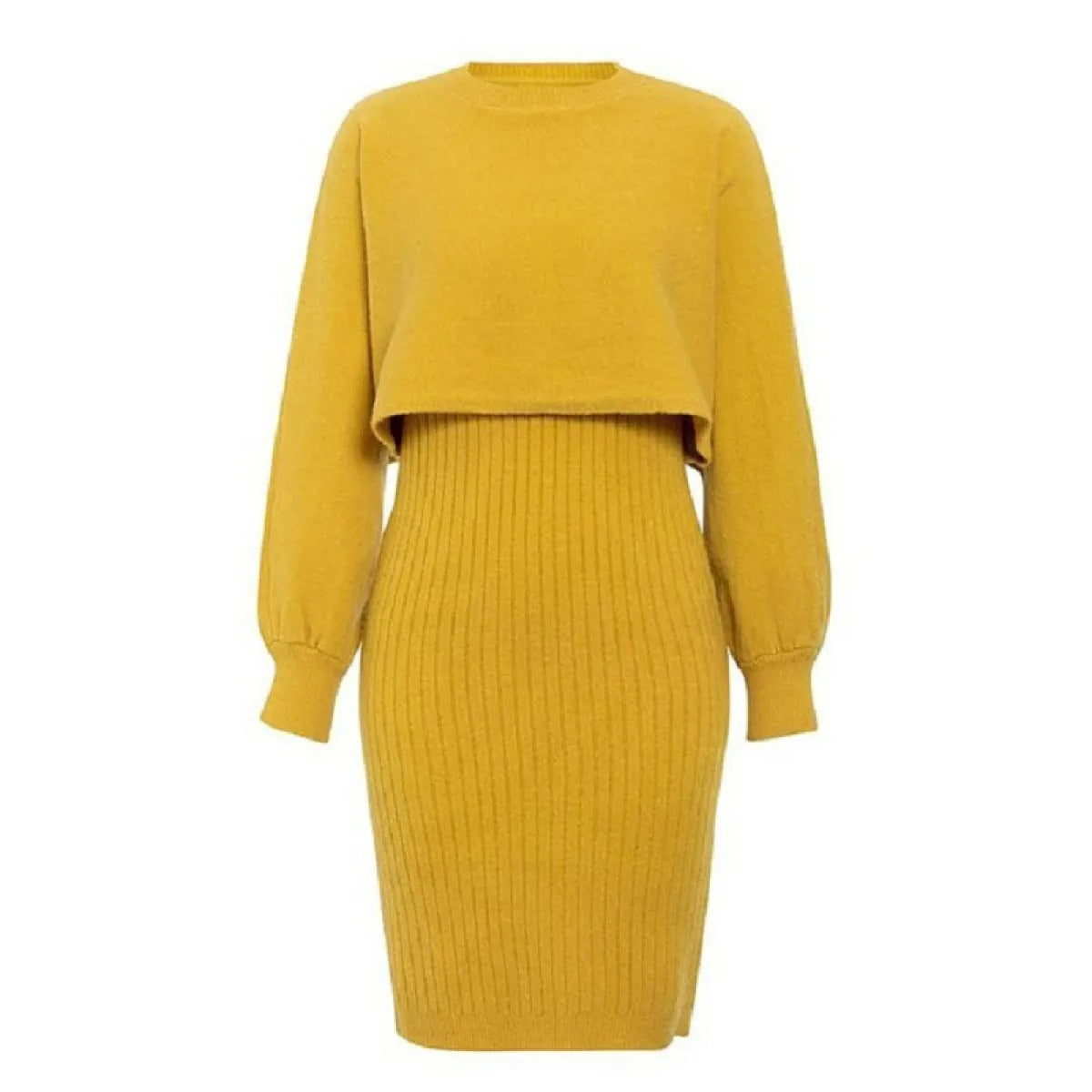 Vestido de punto con efecto dos piezas - Karine