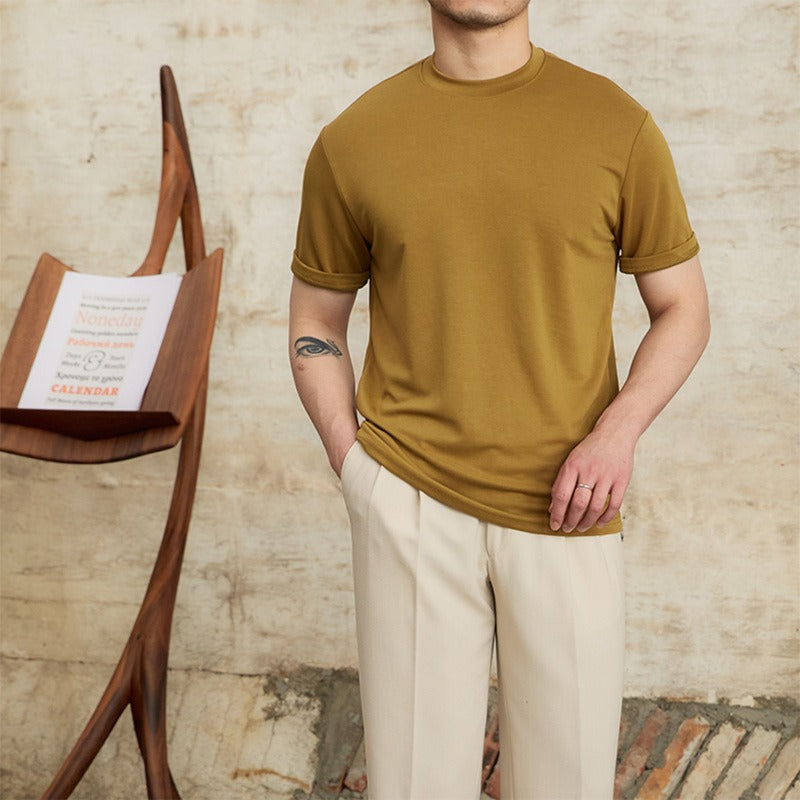 Camiseta para hombre tejido suave elástico corte clásico - Elías