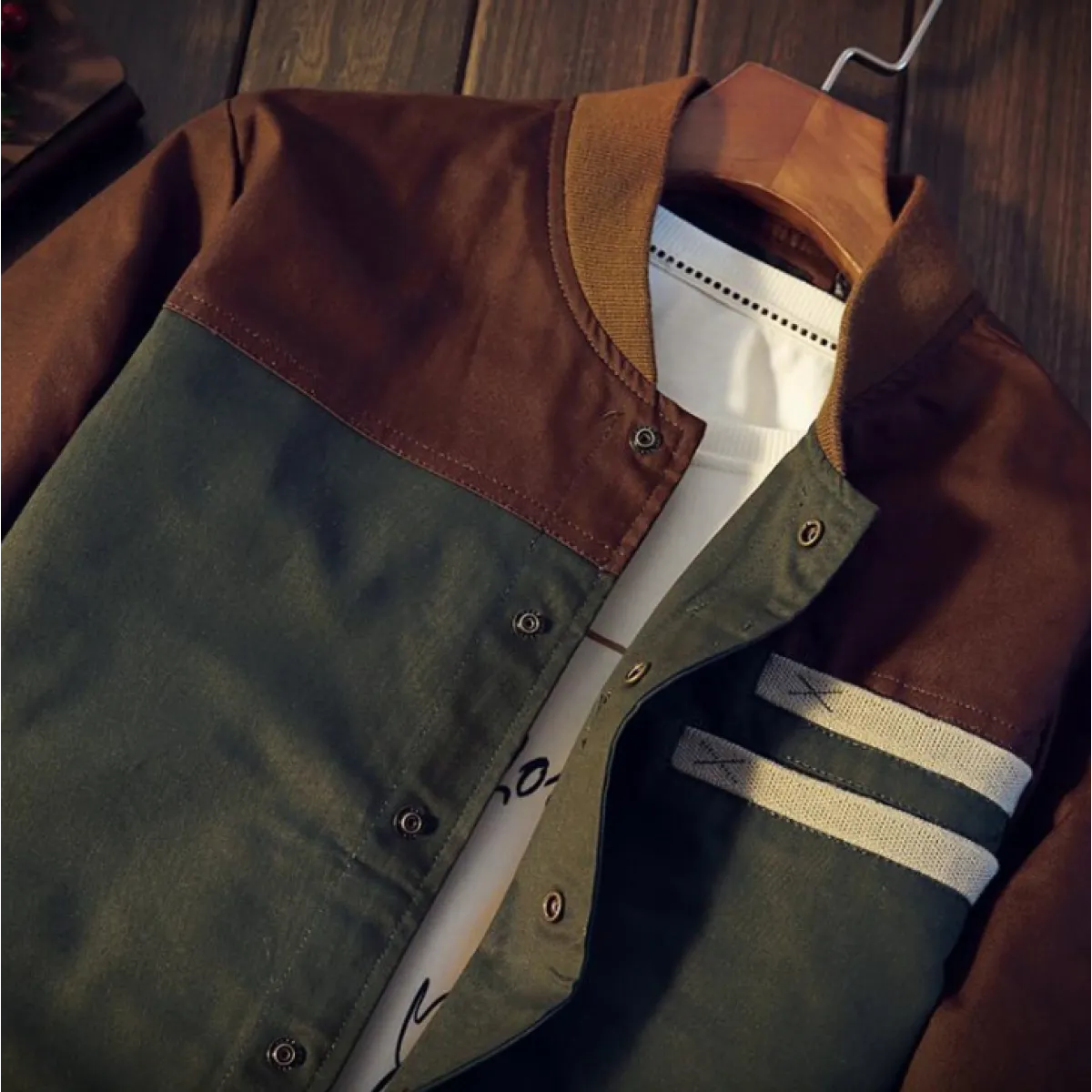 Chaqueta de hombre con diseño bicolor casual - Nael