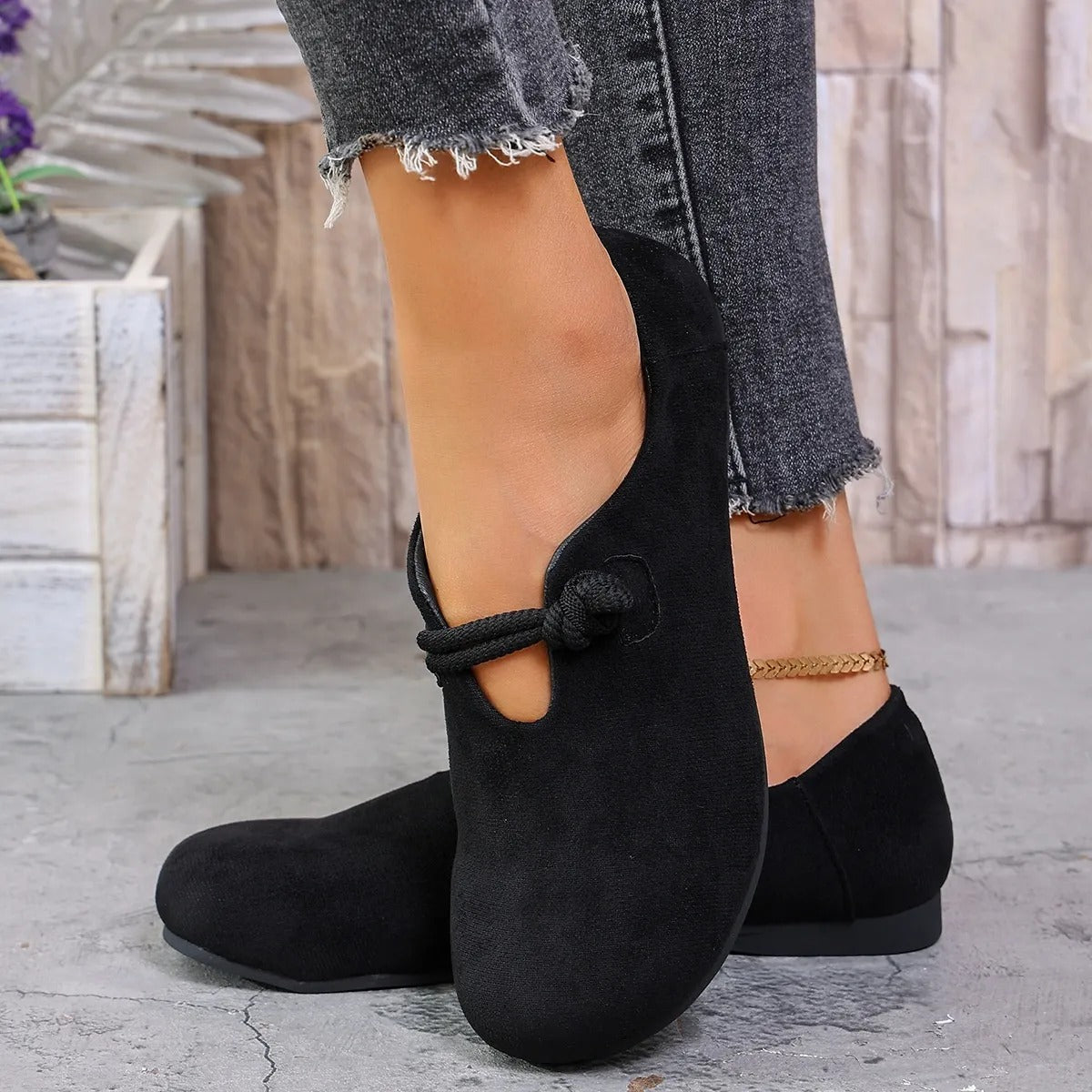 Zapatos planos mujer ante con diseño minimalista - Miriam