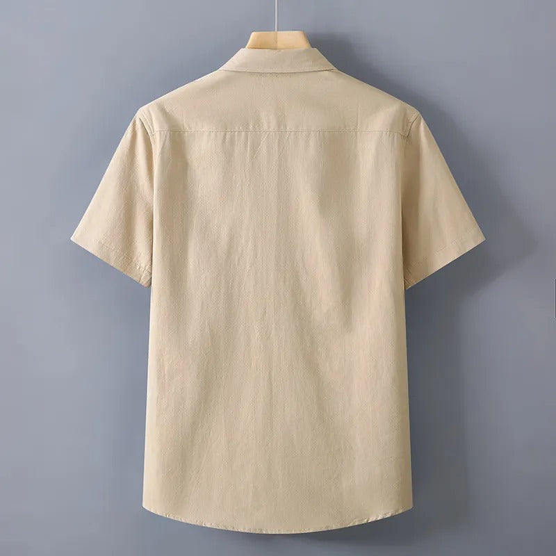 Camisa manga corta para hombre de algodón estilo utilitario - Bruno