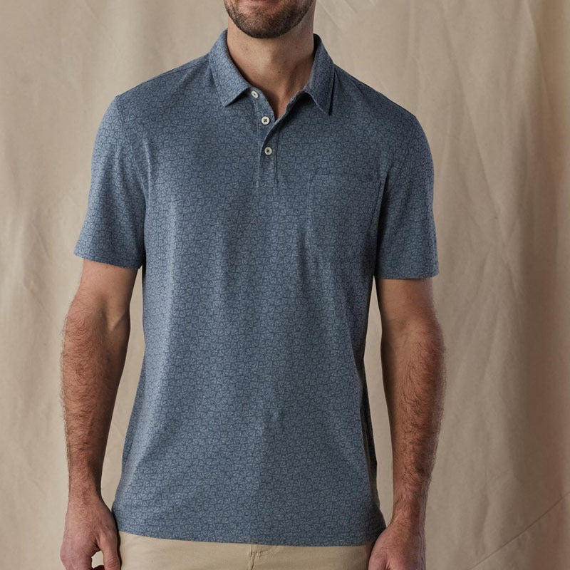 Polo para hombre de tejido ligero con microestampado geométrico - Bruno