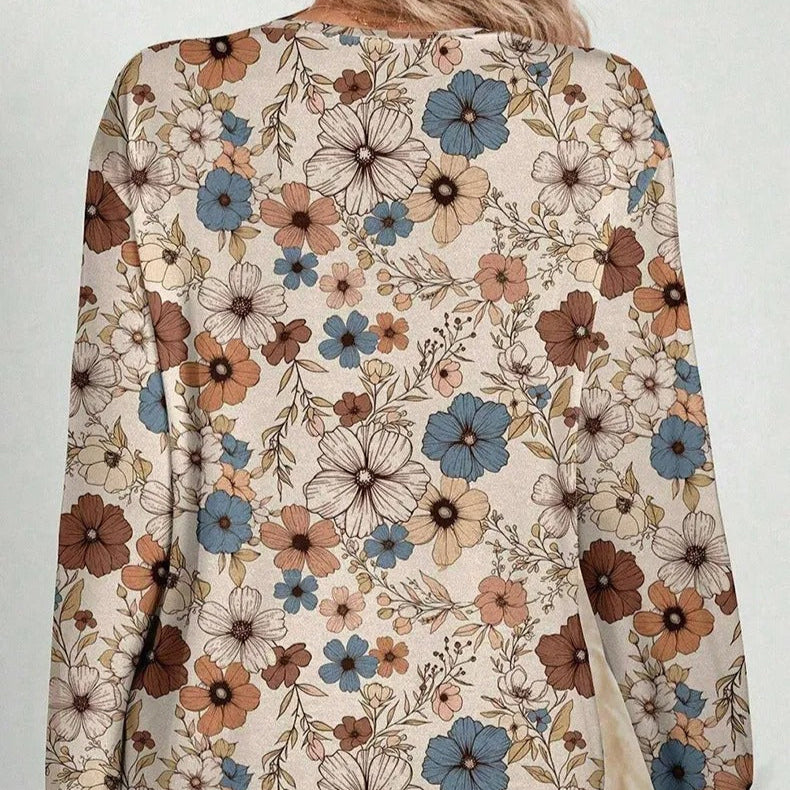 Blusa casual de manga larga estampado floral – Lorine
