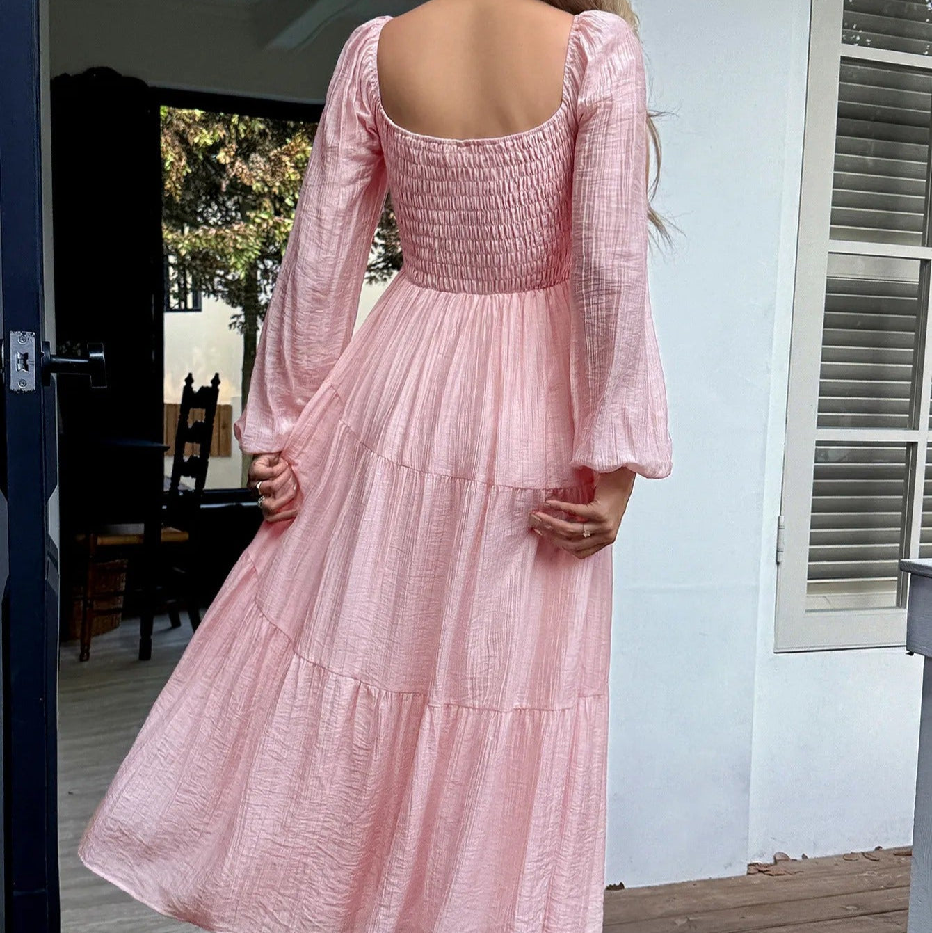 Vestido largo con escote cuadrado - Liora