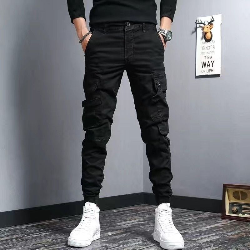 Pantalón cargo hombre algodón slim fit bolsillos laterales - Marius