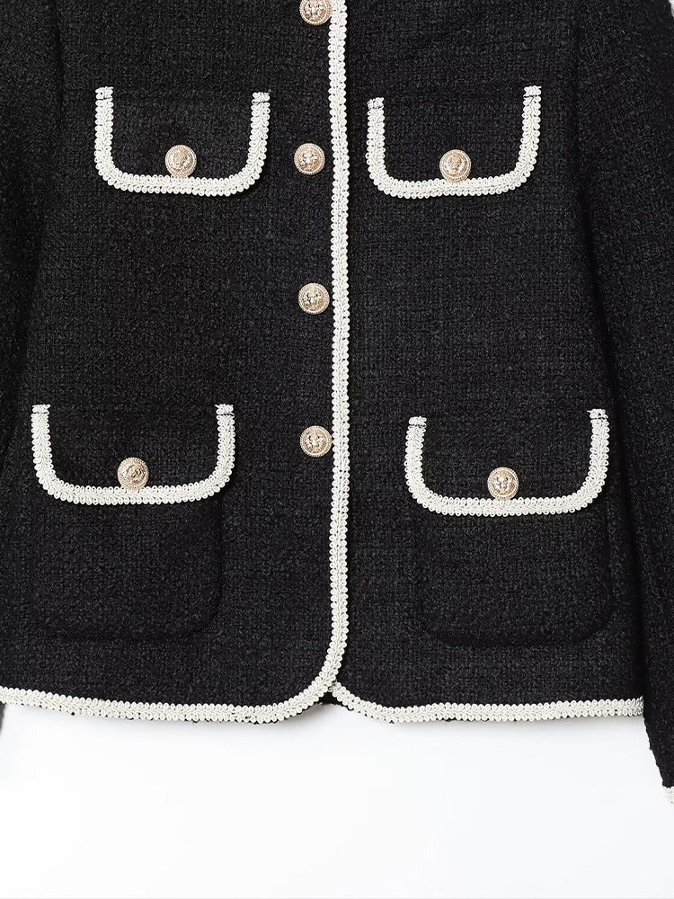 Chaqueta corta de mujer con botones decorativos - Alida