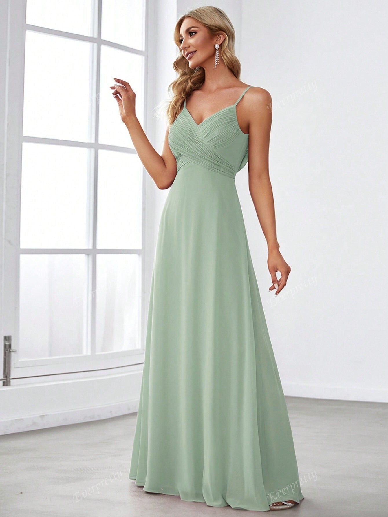 Vestido largo mujer gasa elegante tirantes finos - Estrella