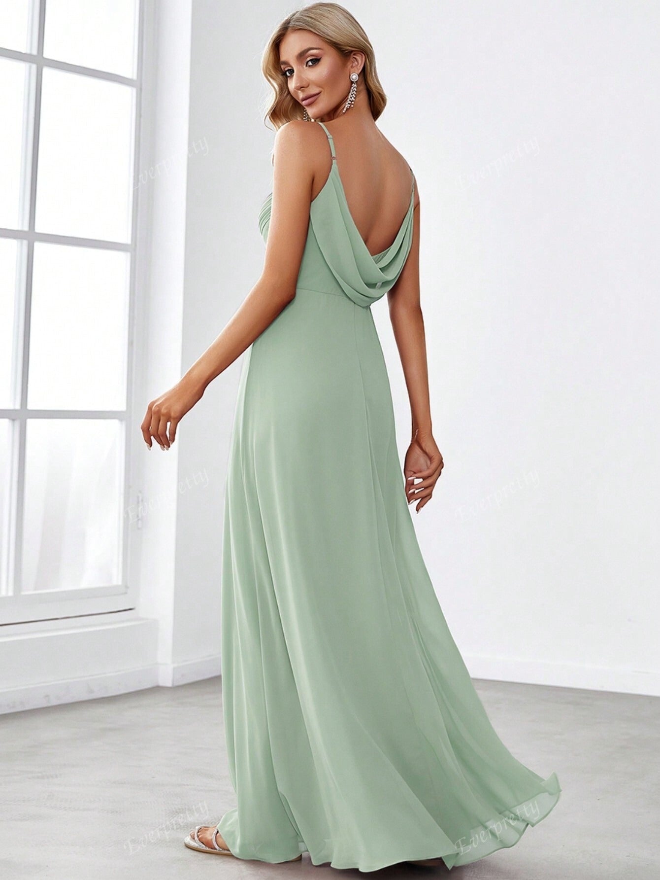 Vestido largo mujer gasa elegante tirantes finos - Estrella
