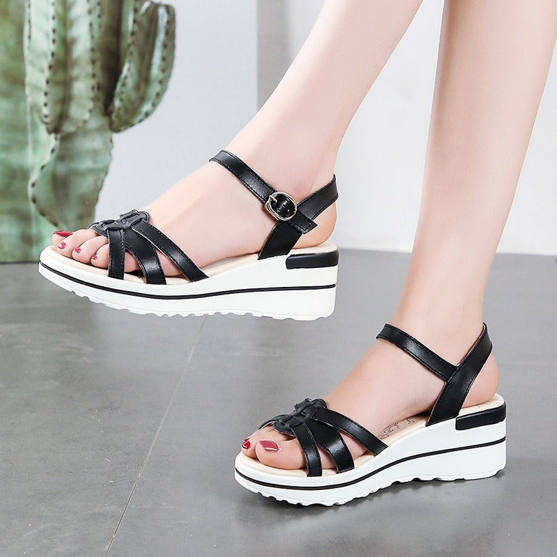 Sandalias Plataforma Mujer Cruzadas Minimalistas - Irina