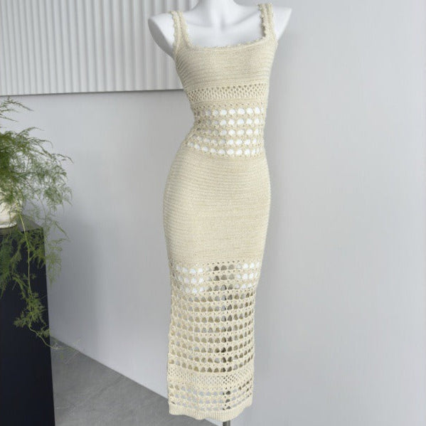 Vestido midi de punto calado ajustado - Danira