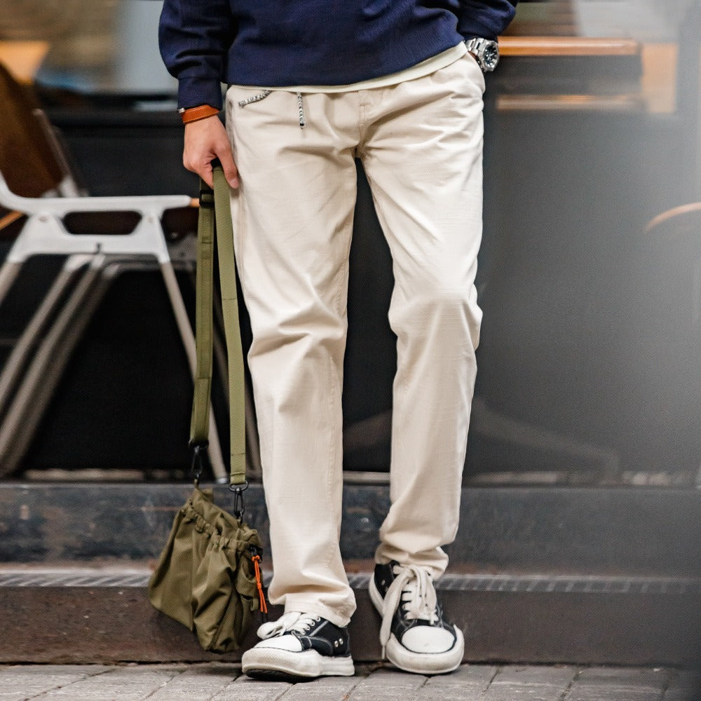 Pantalones hombre algodón casual con cordón - Hilario