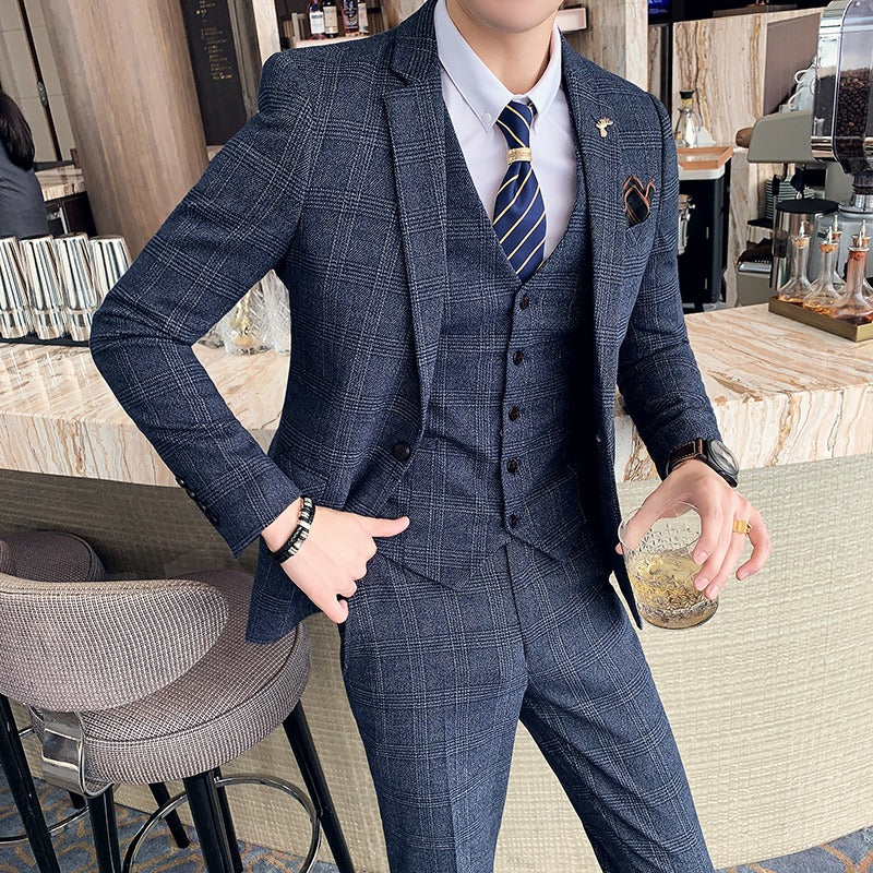 Traje de hombre con patrón a cuadros - Silvano