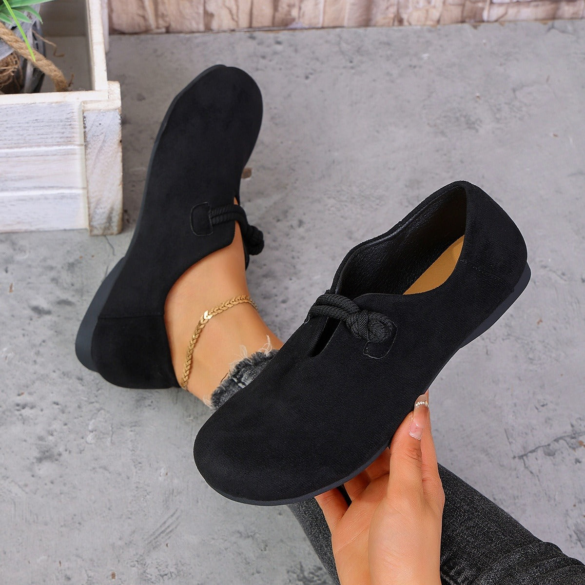 Zapatos planos mujer ante con diseño minimalista - Miriam