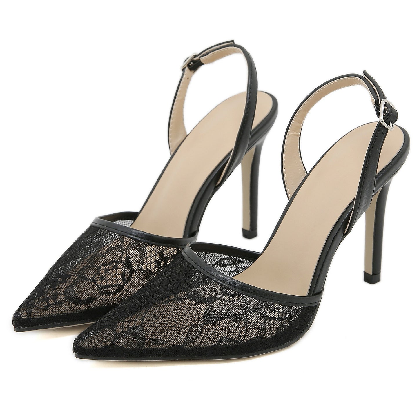 Zapatos tacón alto para mujer encaje floral estilo elegante - Mireia