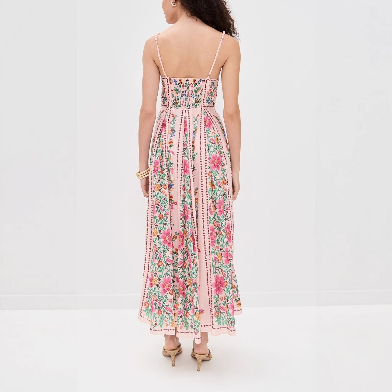Vestido largo para mujer de tirantes finos estampado floral romántico - Tatiana