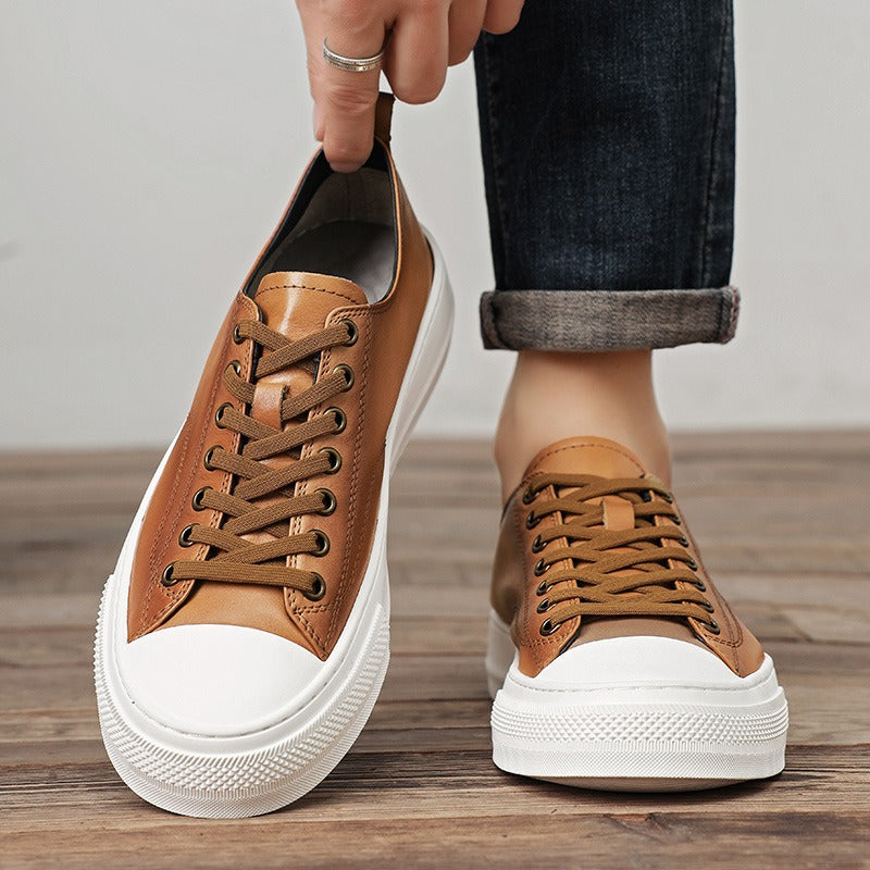 Zapatillas para hombre de cuero sintético punta blanca estilo urbano - Yago
