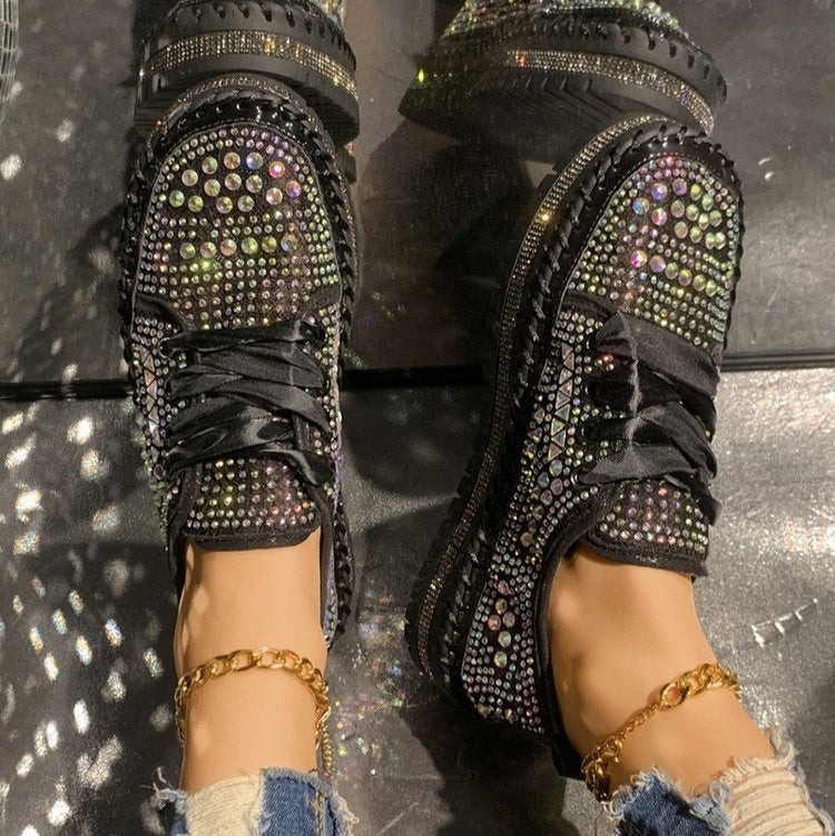 Zapatillas para mujer con pedrería sintética estilo plataforma casual - Lidia