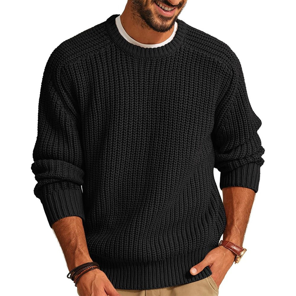 Jersey hombre punto grueso cuello redondo - Levik