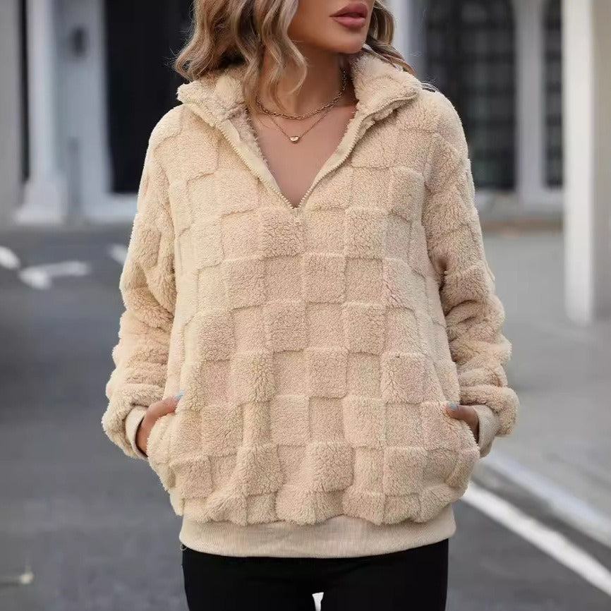 Sudadera polar de cuello alto con cremallera - Noémie