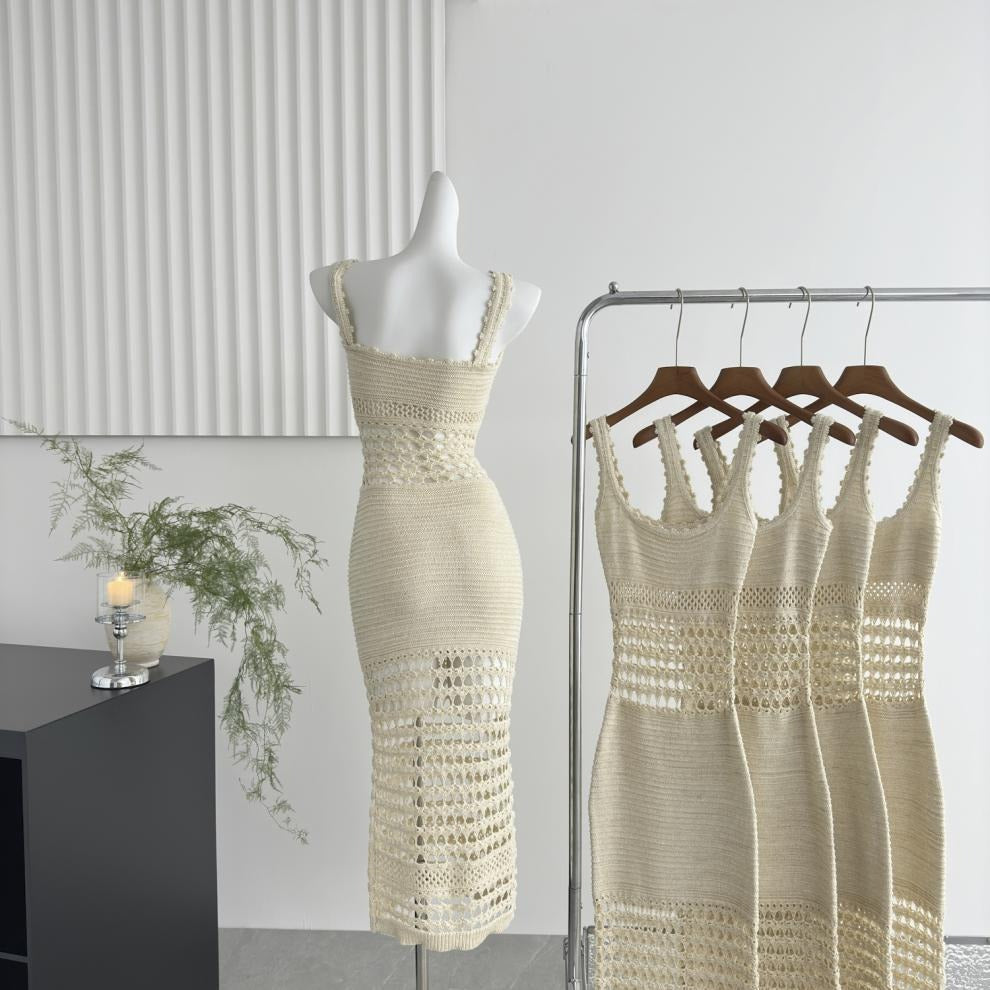 Vestido midi de punto calado ajustado - Danira