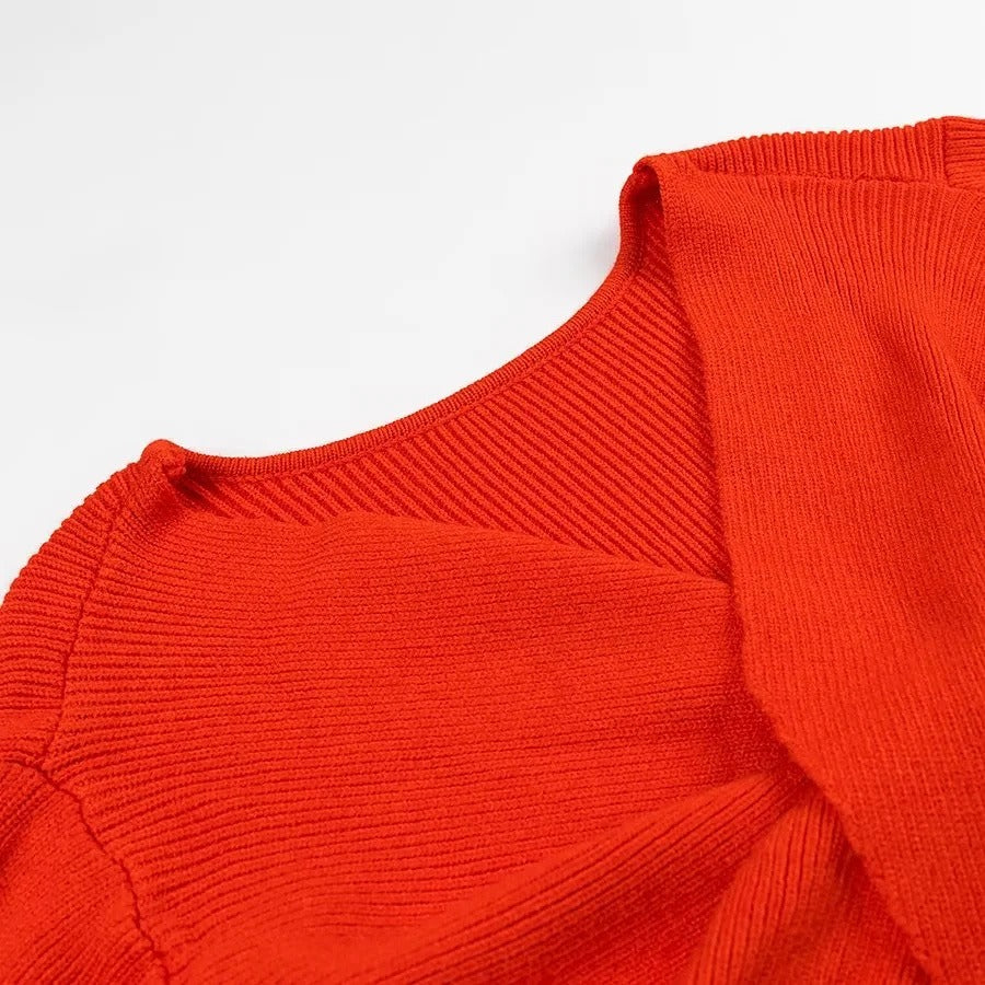 Jersey mujer punto canalé diseño cruzado estilo cropped - Alix