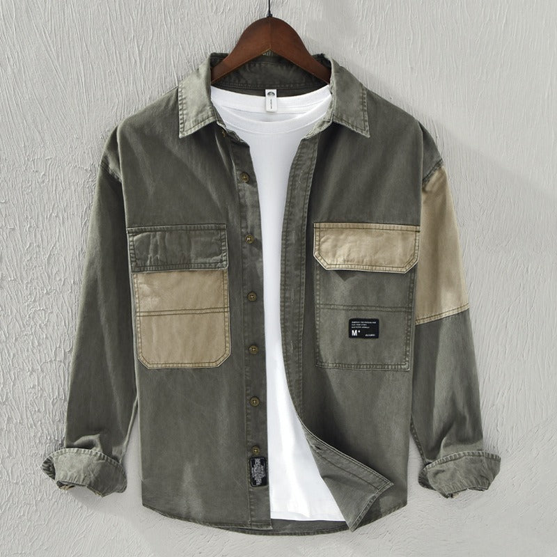Sobrecamisa hombre bolsillos bicolor algodón casual - Yaren