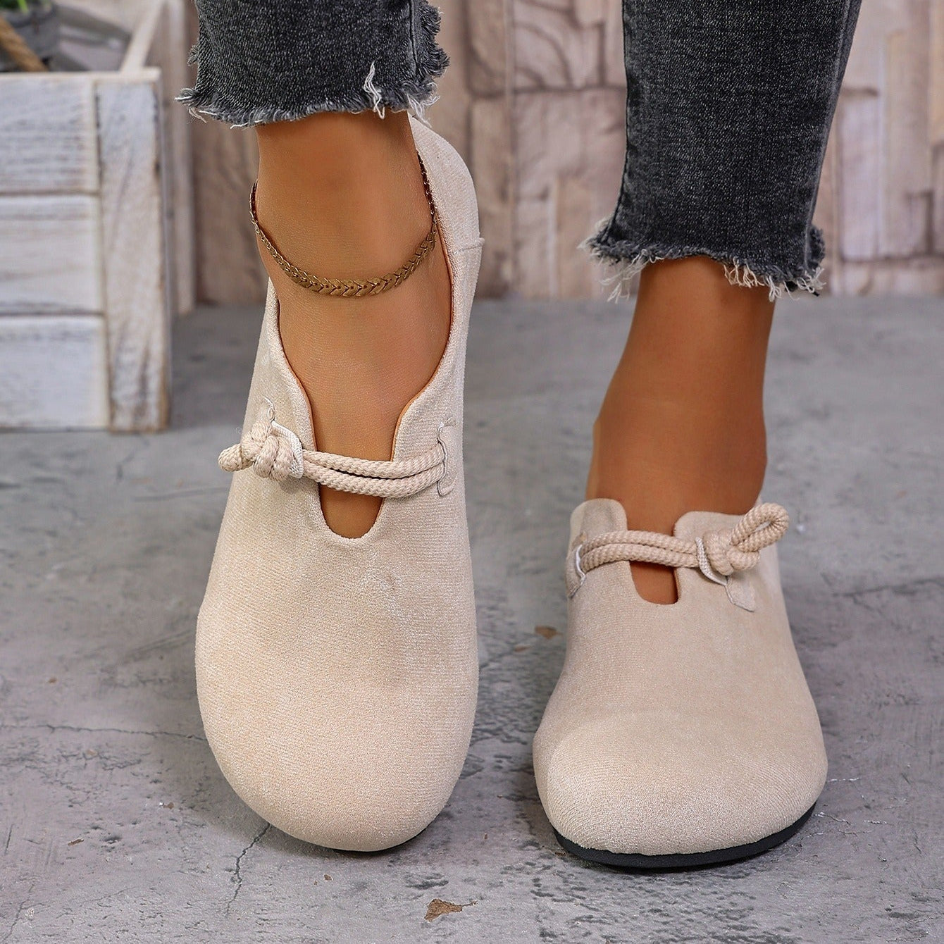 Zapatos planos mujer ante con diseño minimalista - Miriam